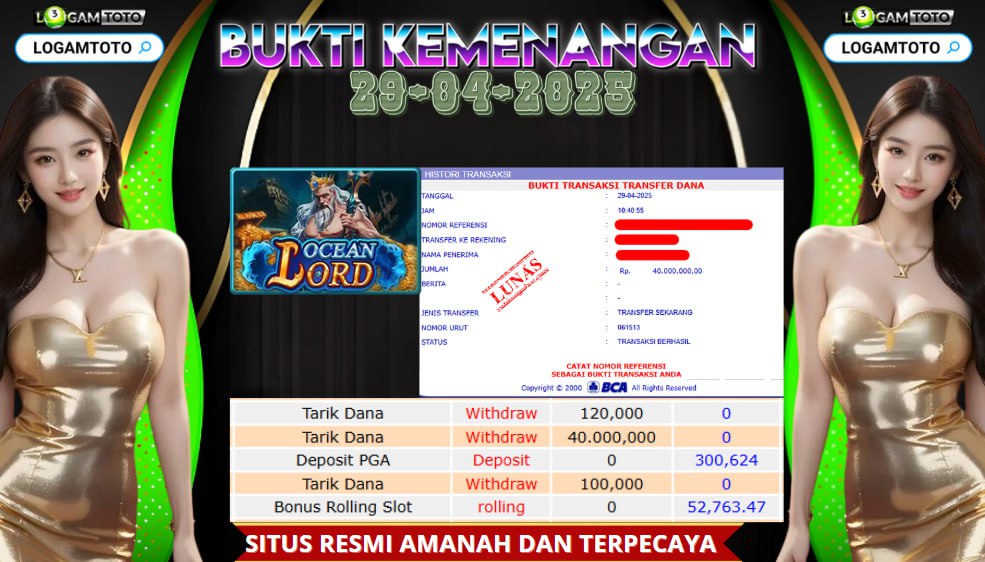 SELAMAT KEPADA MEMBER SETIA LOGAMTOTO MENDAPATKAN MEGA JACKPOT DI PERMAINAN IDN SLOT OCEAN LORD