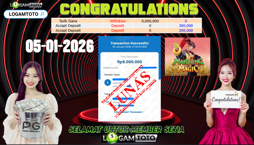 SELAMAT KEPADA MEMBER SETIA LOGAMTOTO BERHASIL JACKPOT DI SLOT MAHJONG MAGIC