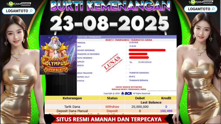 SELAMAT KEPADA MEMBER SETIA LOGAMTOTO BERHASIL JACKPOT DI PERMAINAN SLOT GATE OF OLYMPUS SUPER SCATTER