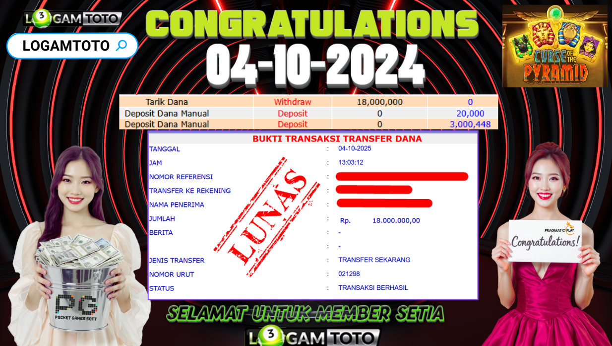 SELAMAT KEPADA MEMBER SETIA LOGAMTOTO BERHASIL JACKPOT DI PERMAINAN SLOT CURSE OF THE PYRAMID