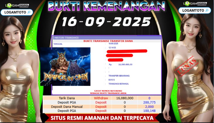 SELAMAT KEPADA MEMBER SETIA LOGAMTOTO BERHASIL JACKPOT DI PERMAINAN SLOT POWER of ODIN